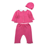 Le Coconne Completo 3 Pezzi Maglia-Pantalone-Cappello per Neonata LCN2440 FUXIA LE COCONNE 