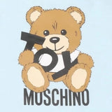Moschino Pagliaccetto Tinta Unita con Stampa per Neonato MUT049M AZZURRO MOSCHINO 