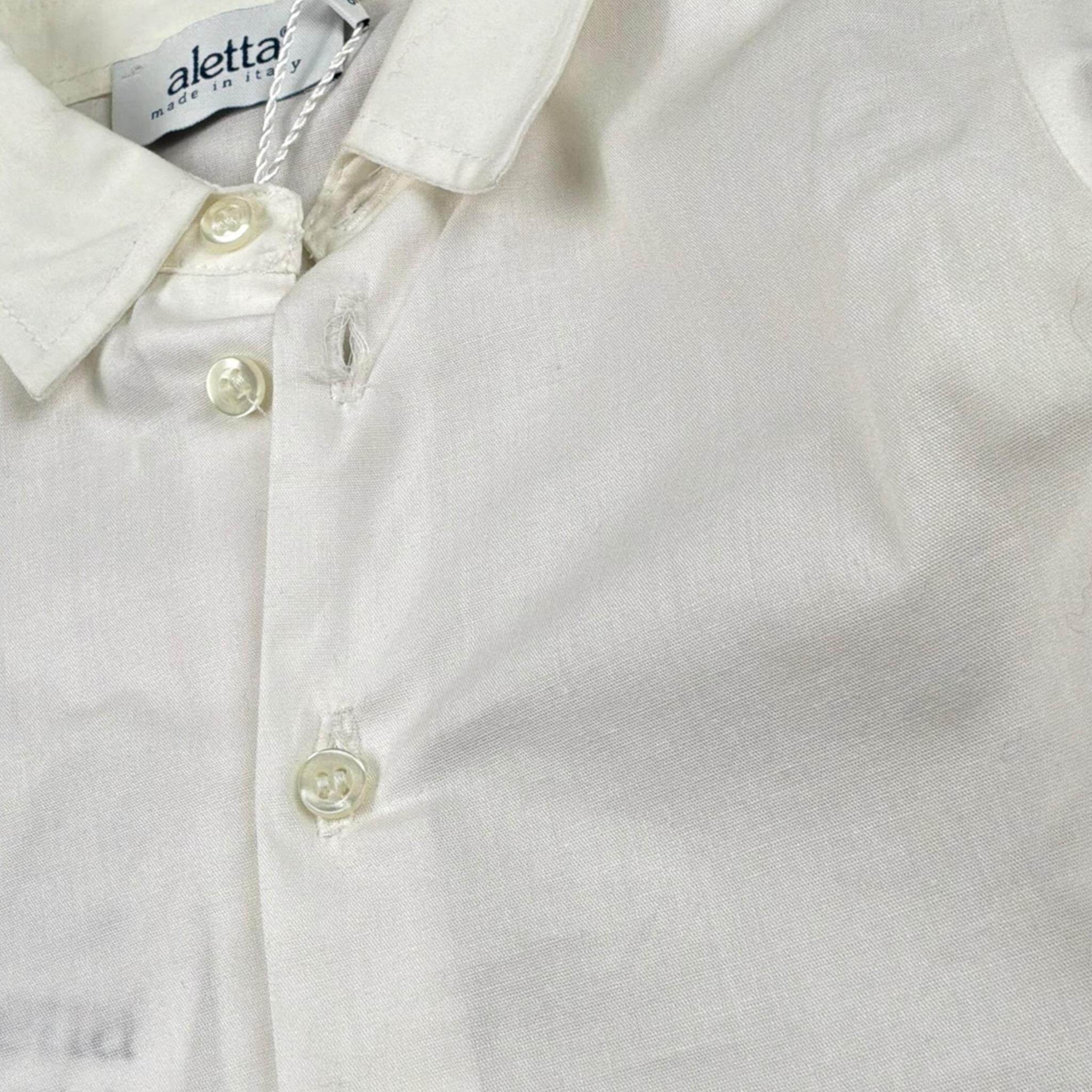 Aletta Camicia Tinta Unita Modello Body per Neonato M22050 BIANCO ALETTA 