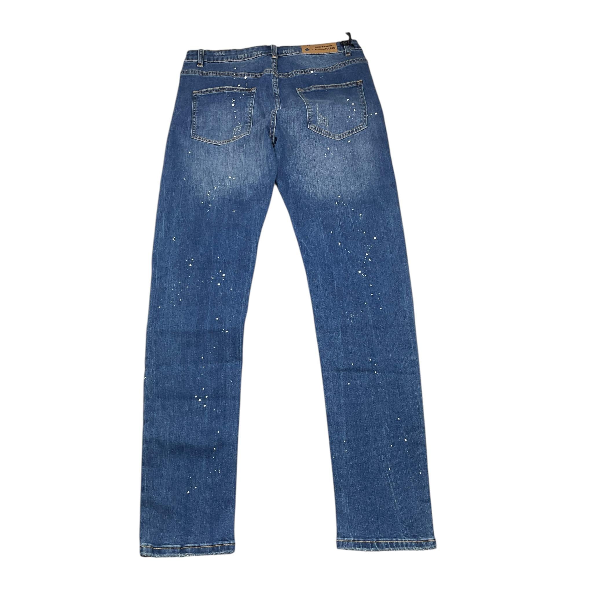 DANIELE ALESSANDRINI jeans tinta unita con girovita regolabile Blu per Bambino 1231PD00074 BLU DANIELE ALESSANDRINI 