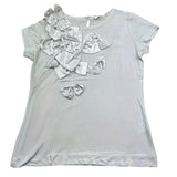 Monnalisa T-Shirt Girocollo Tinta Unita con Fiocchi per Bambina 797614F6 BIANCO MONNALISA 