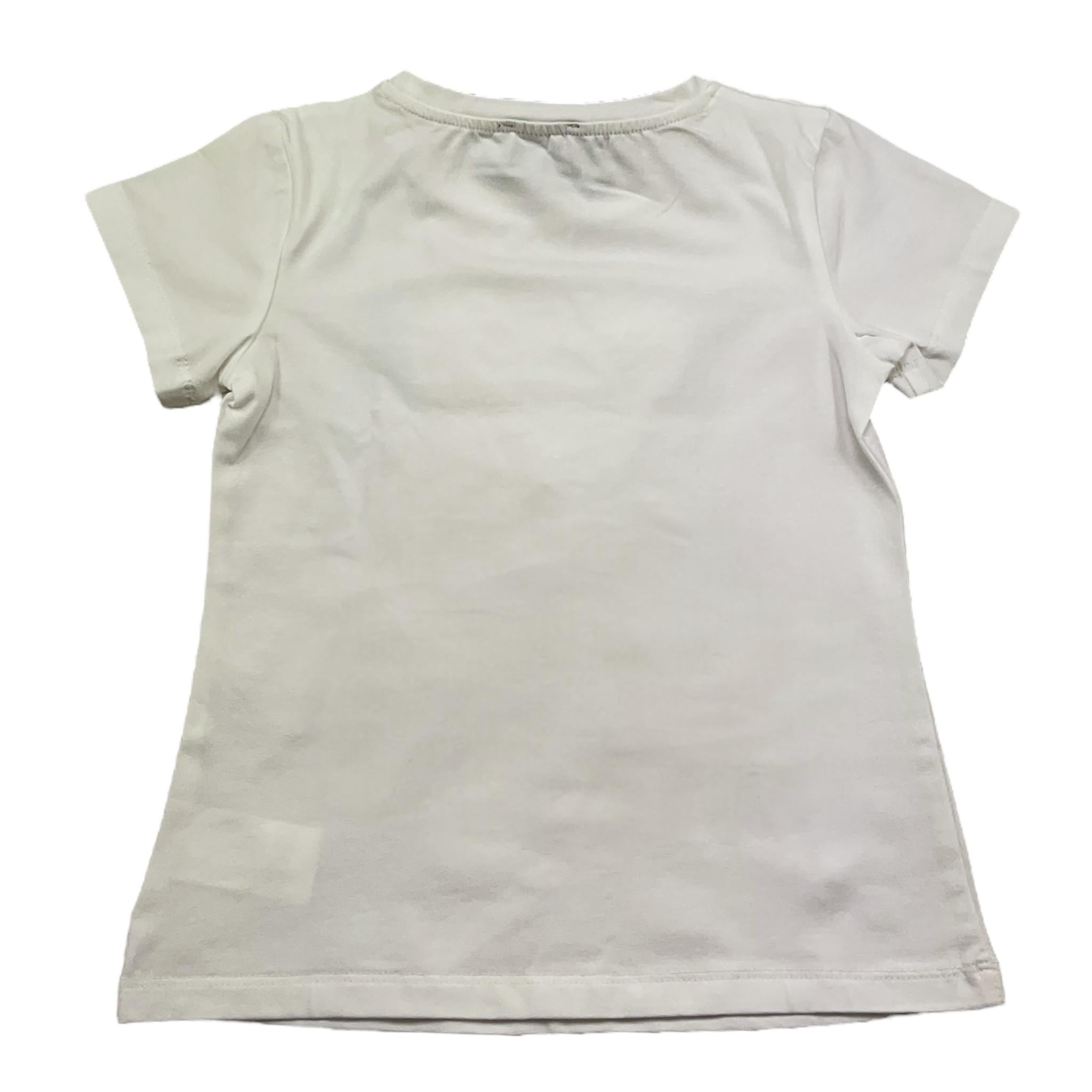 Fun & Fun T-Shirt Girocollo Tinta Unita con Orso per Bambina FBTS01423 BIANCO FUN & FUN 