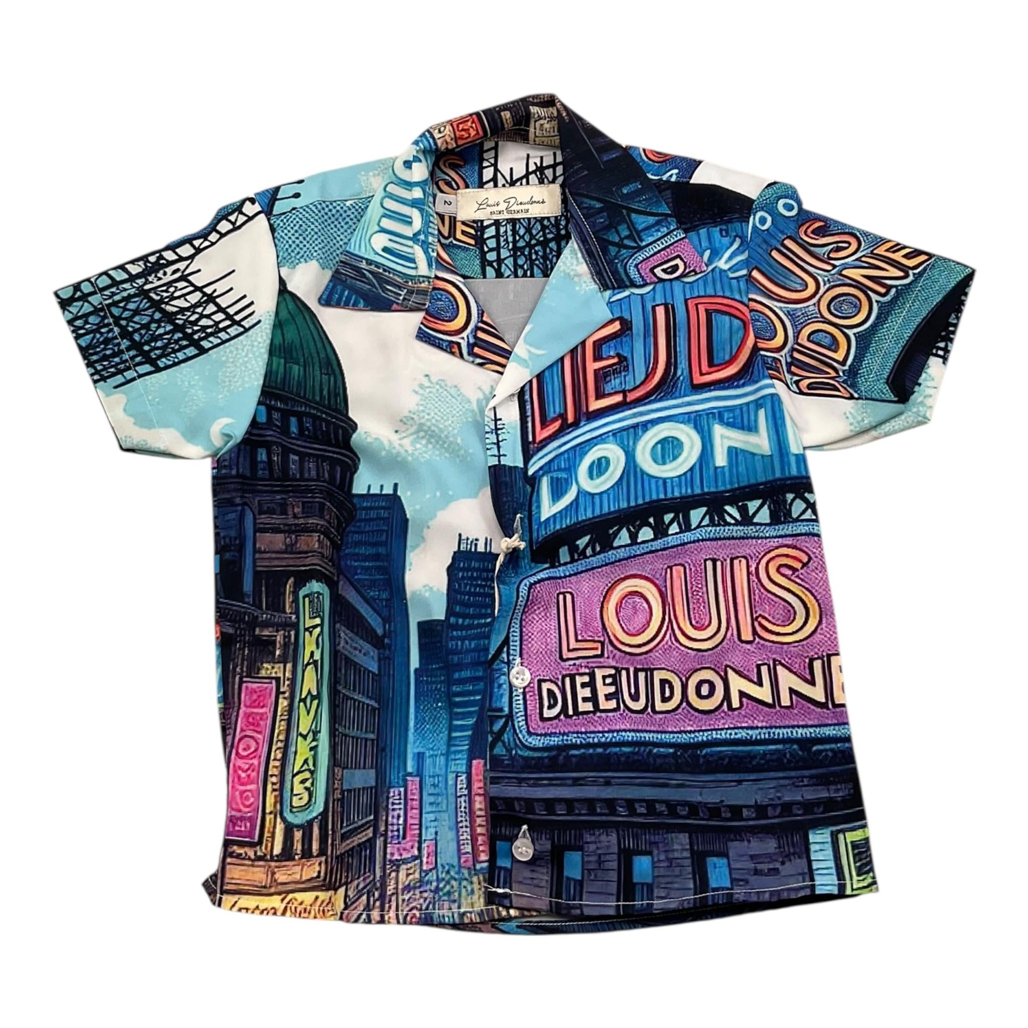 Louis Dieudonne' Camicia Mezza Manica Tinta Unita con Stampa per Neonato LD0111N BLU LOUIS DIEUDONNE' 