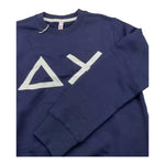 SUN68 felpa chiusa girocollo tinta unita con logo Blu per Bambino F44324 BLU SUN68 