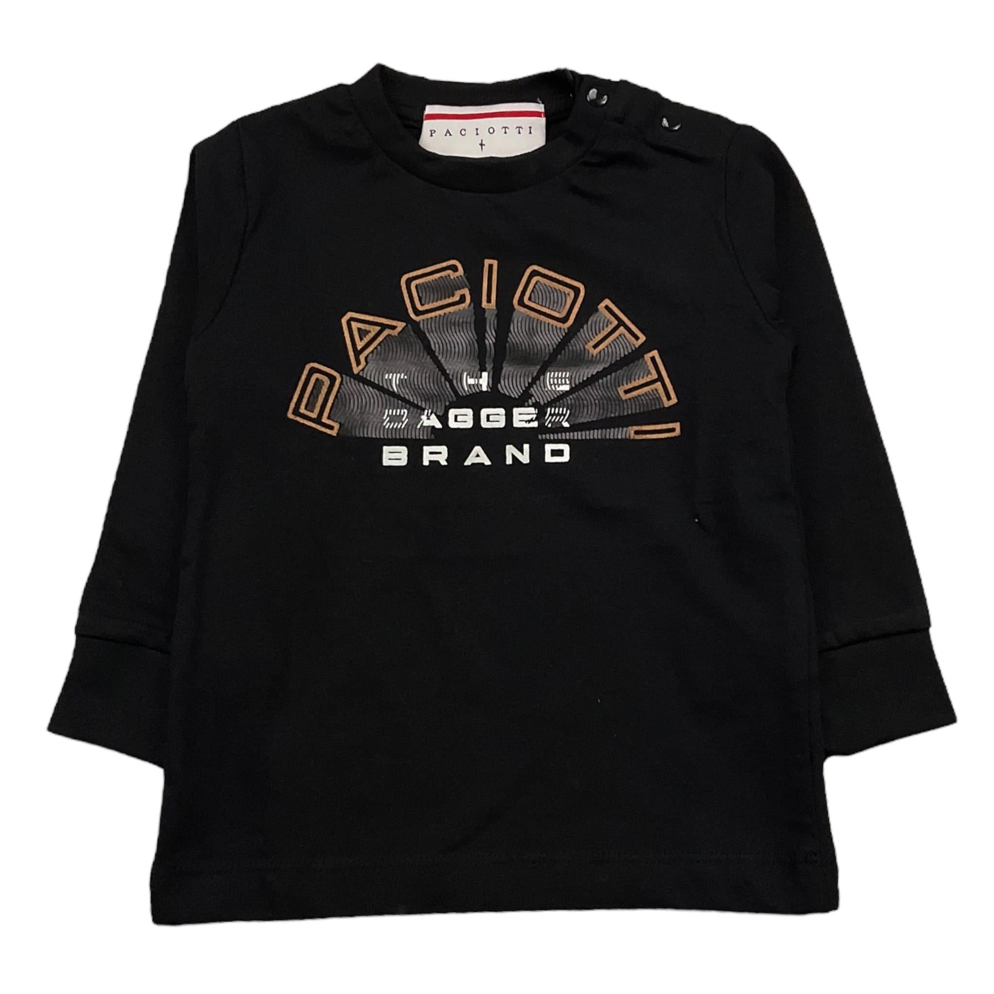 CESARE PACIOTTI shirt girocollo tinta unita con stampa Nero per Neonato TSP5319B NERO CESARE PACIOTTI 