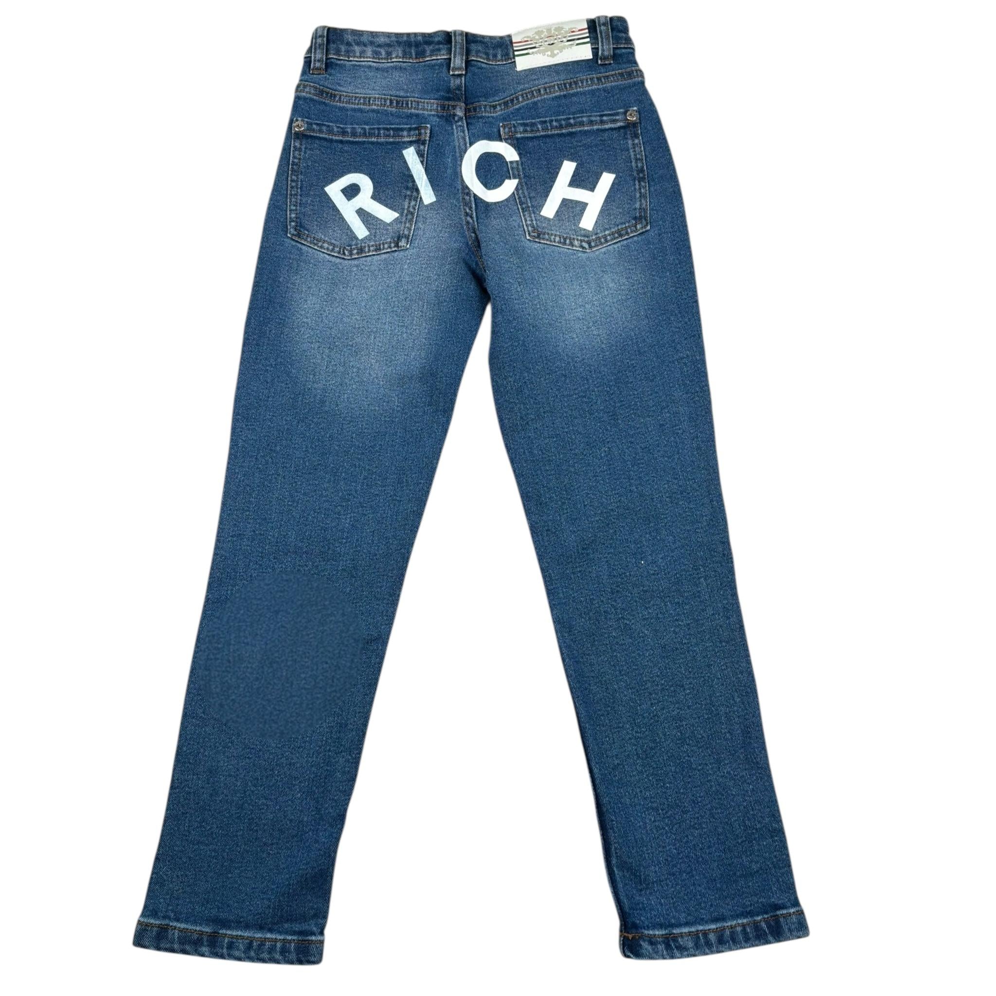 John Richmond Jeans Tinta Unita con Girovita Regolabile per Bambino RBP24086JE AZZURRO JOHN RICHMOND 
