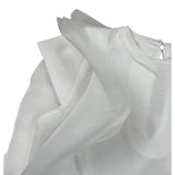 M+E' T-Shirt Girocollo tinta unita con Tulle Bianco per Bambina UE1768X BIANCO M+E' 