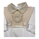 La Sartoria Dei Piccoli Tutina Bicolore con Stampa per Neonato LTB0051 BIANCO/BEIGE LA SARTORIA DEI PICCOLI 