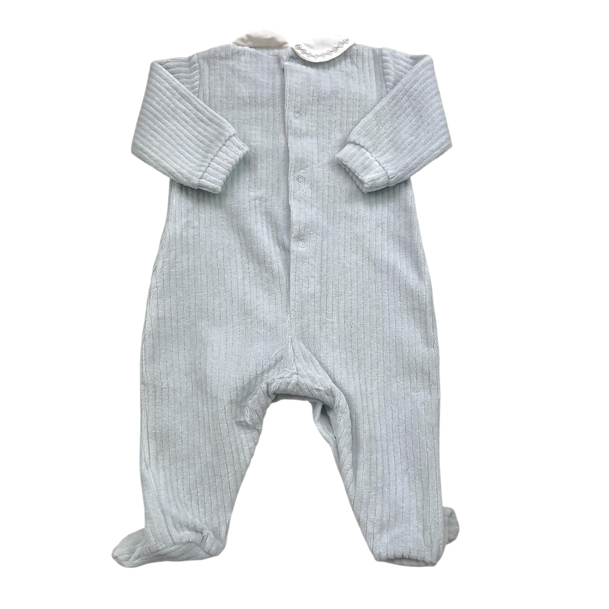 LALALU' tutina tinta unita con colletto in contrasto Azzurro per Neonata TCL01N AZZURRO LALALU' 