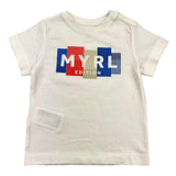 Mayoral T-Shirt Girocollo Tinta Unita con Stampe In Contrasto Bianco per Neonato