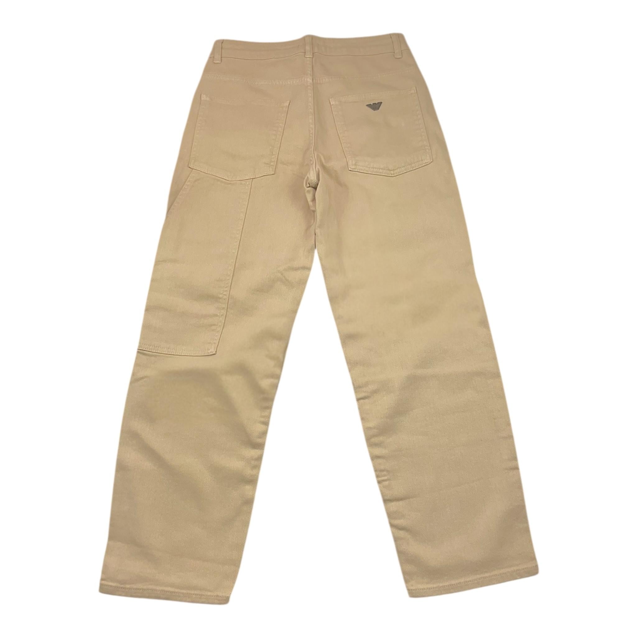 EMPORIO ARMANI pantalone tinta unita con logo Beige per Bambino 6D4J95 BEIGE EMPORIO ARMANI 