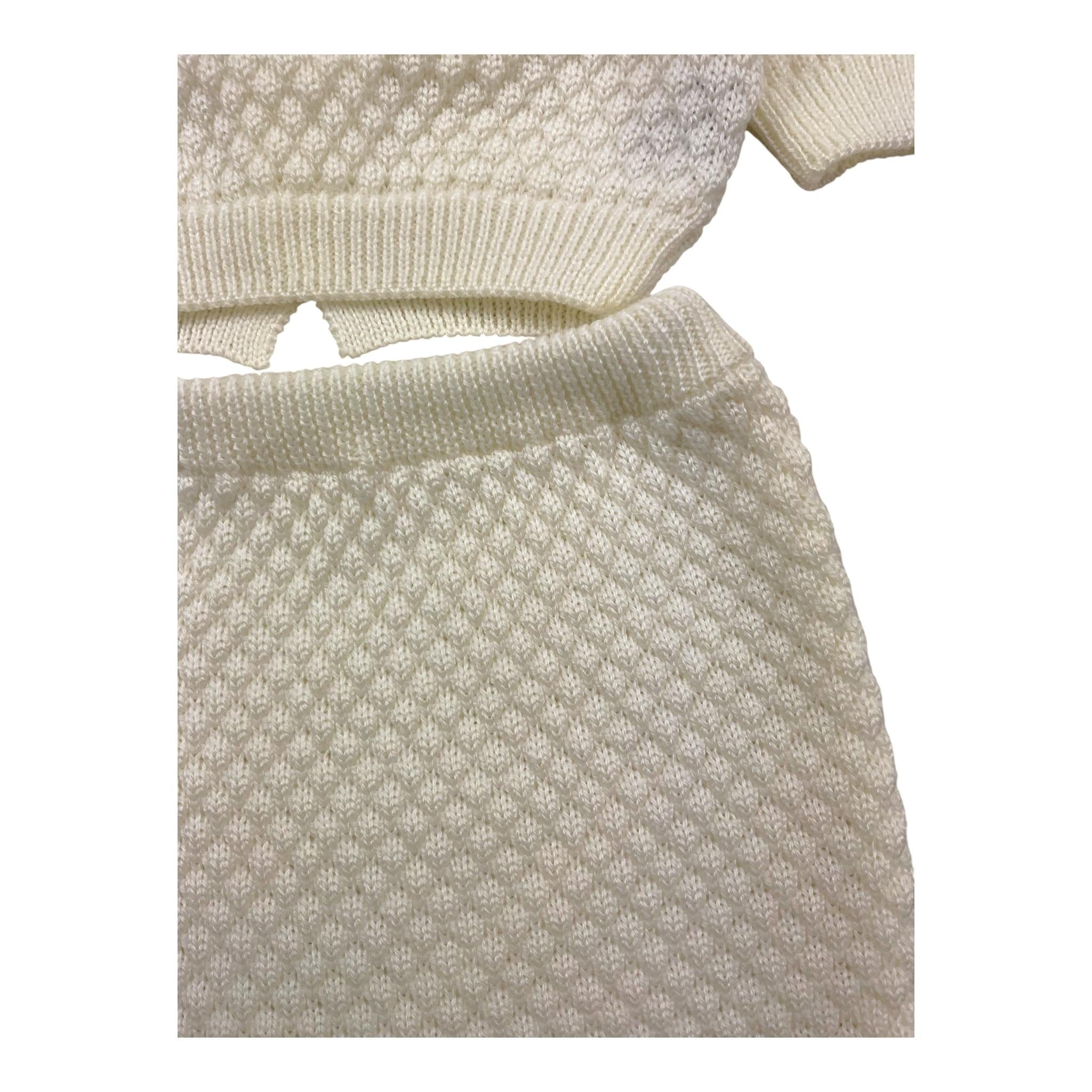 LITTLE BEAR completo 2 pezzi maglia-ghettina tinta unita Panna per Neonata 9102X PANNA LITTLE BEAR 