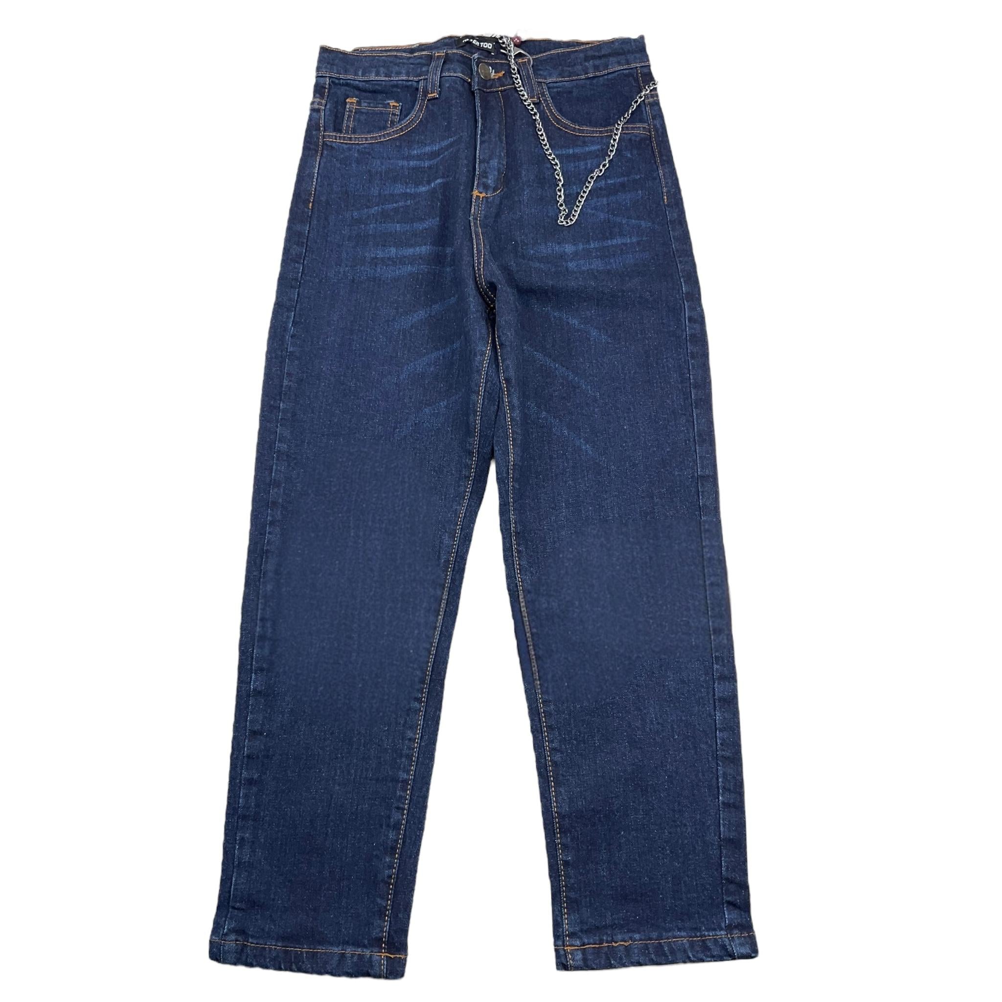 NEVER TOO jeans tinta unita con girovita regolabile Blu per Bambino NT1731R BLU NEVER TOO 