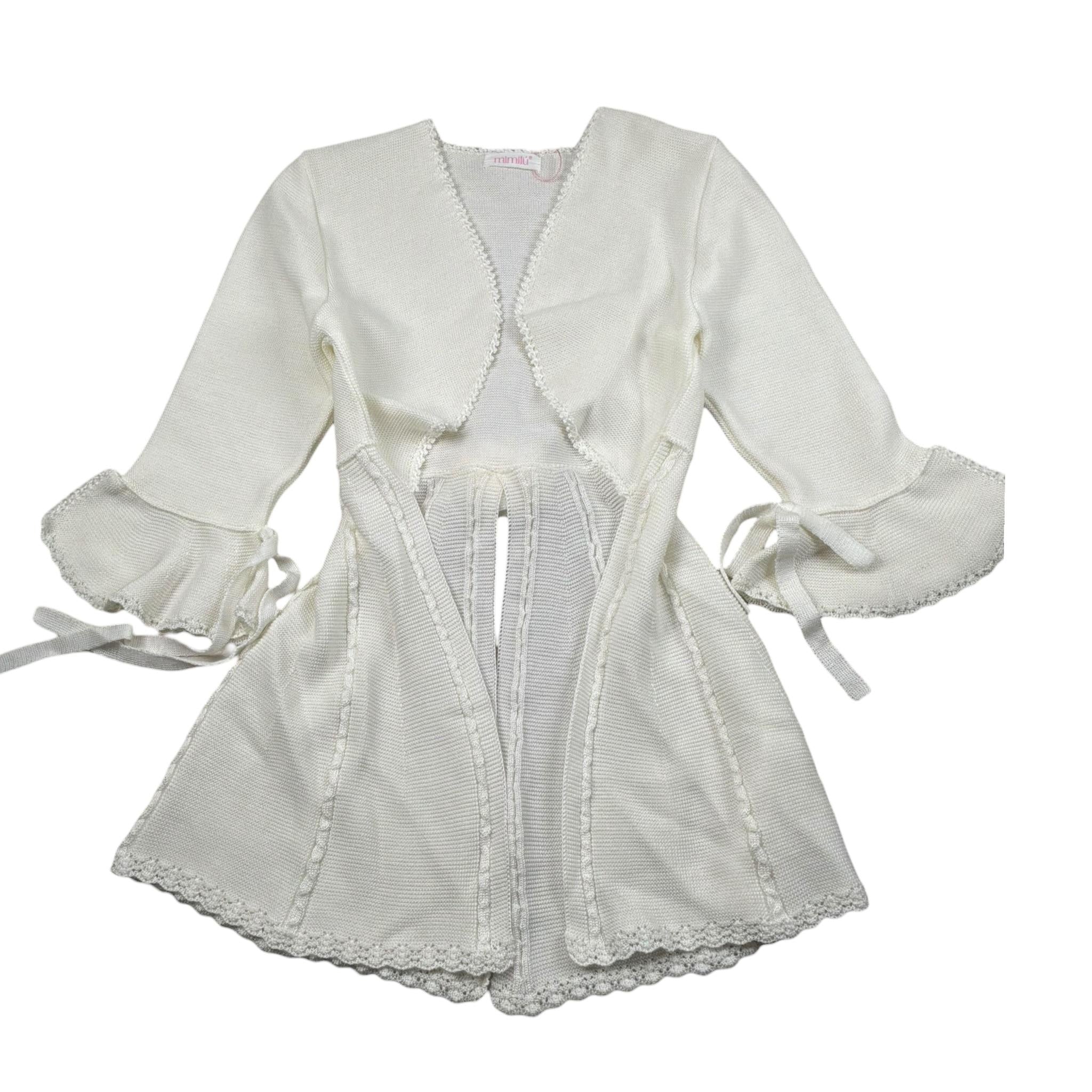 Mimilu' Cardigan Tinta Unita per Bambina 704 PANNA MIMILU' 