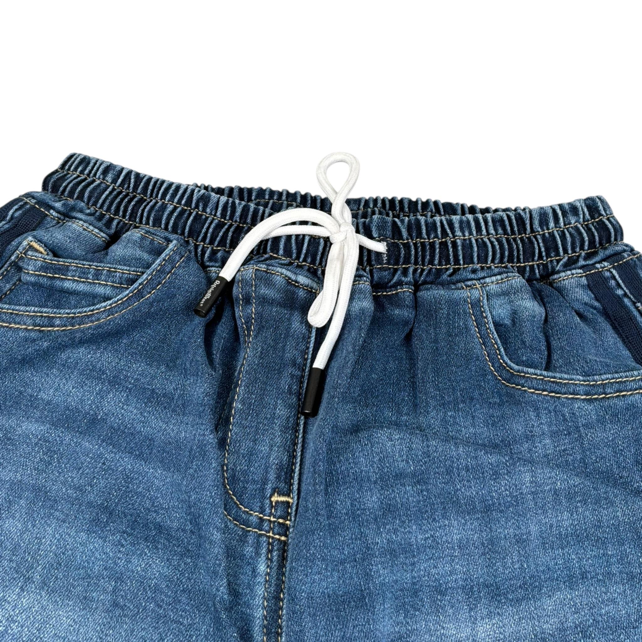 Refrigiwear Jeans Tinta Unita con Elastic In Vita per Bambina RWG606 BLU REFRIGIWEAR 