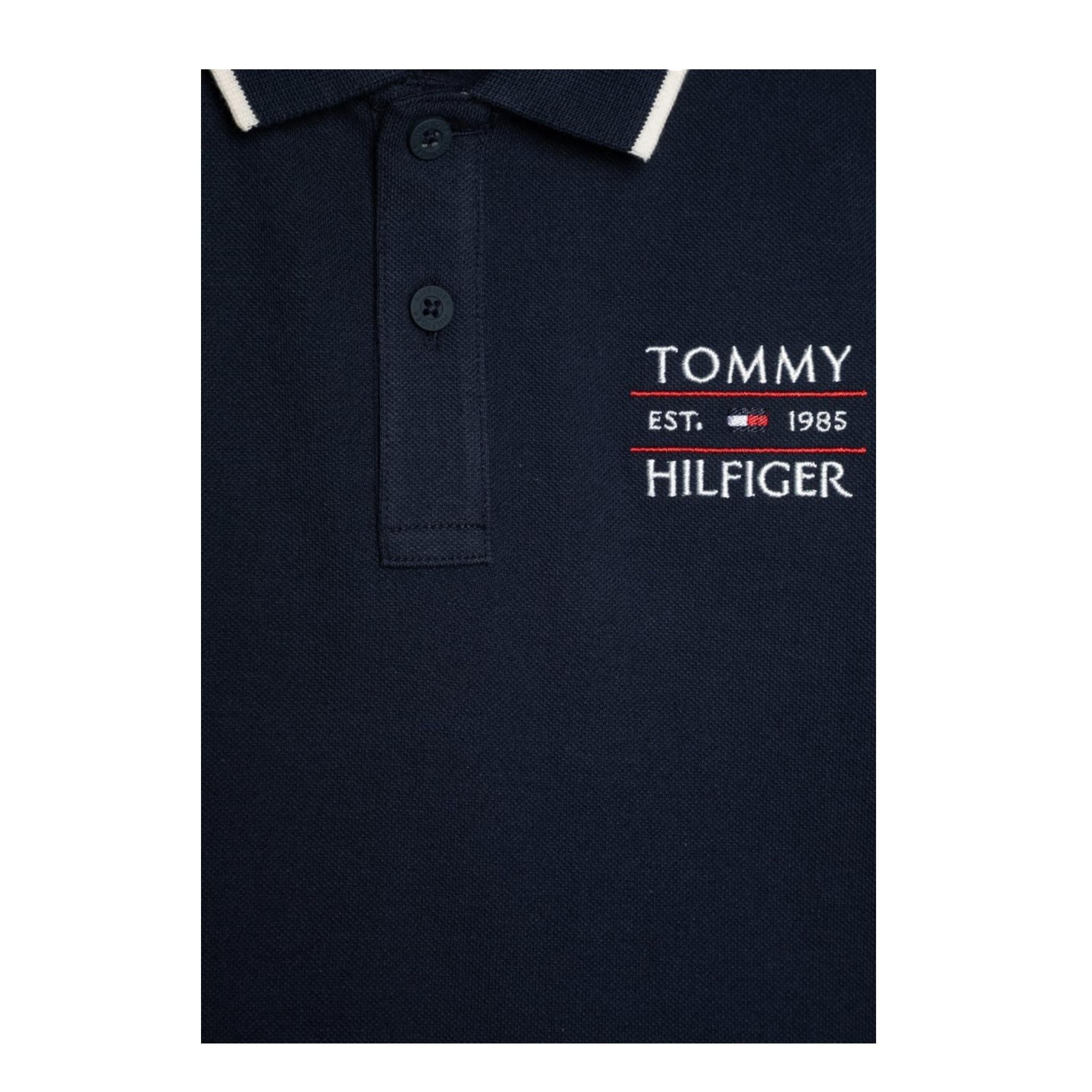 Tommy Hilfiger Polo Mezza Manica con Ricamo Logo per Bambino KB0KB09524 BLU TOMMY HILFIGER 