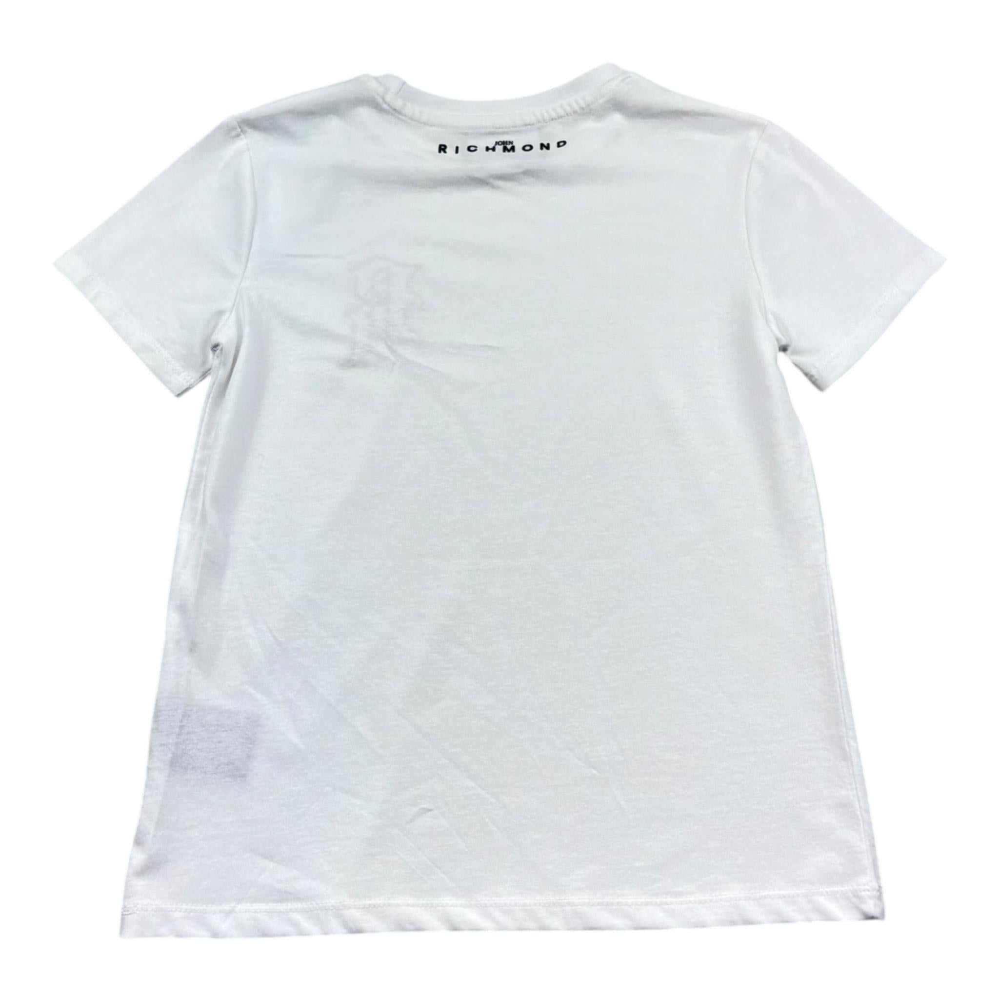 John Richmond T-Shirt Girocollo Tinta Unita con Stampa per Bambino RGP26077TS BIANCO JOHN RICHMOND 