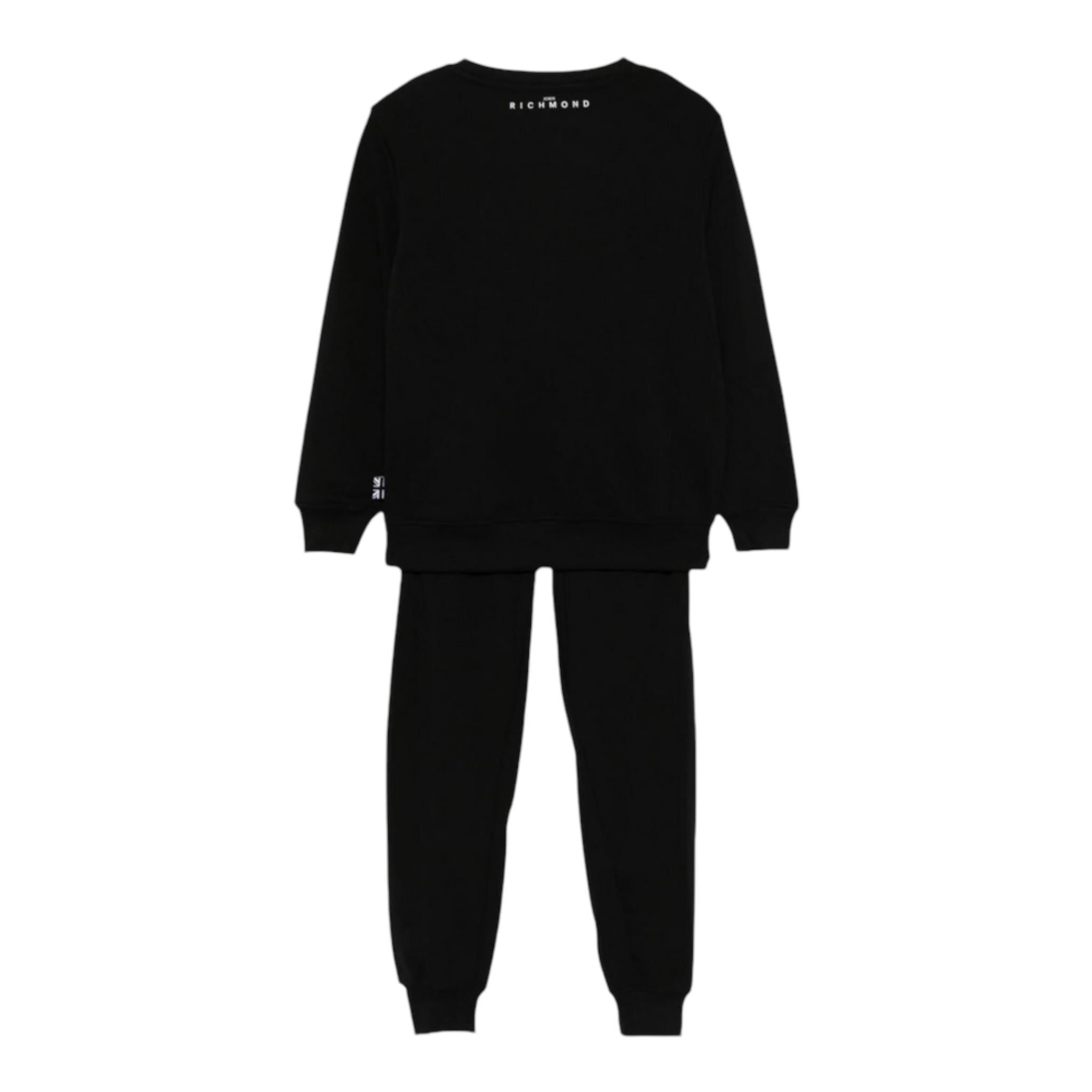 JOHN RICHMOND completo 2pz felpa- pantalone tinta unita Nero per Bambino RBA24152CF NERO JOHN RICHMOND 
