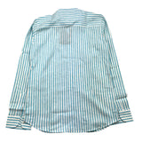 Shako' Camicia Manica Lunga Fantasia A Righe Collo Coreano Bianco/Azzurro Per Bambino