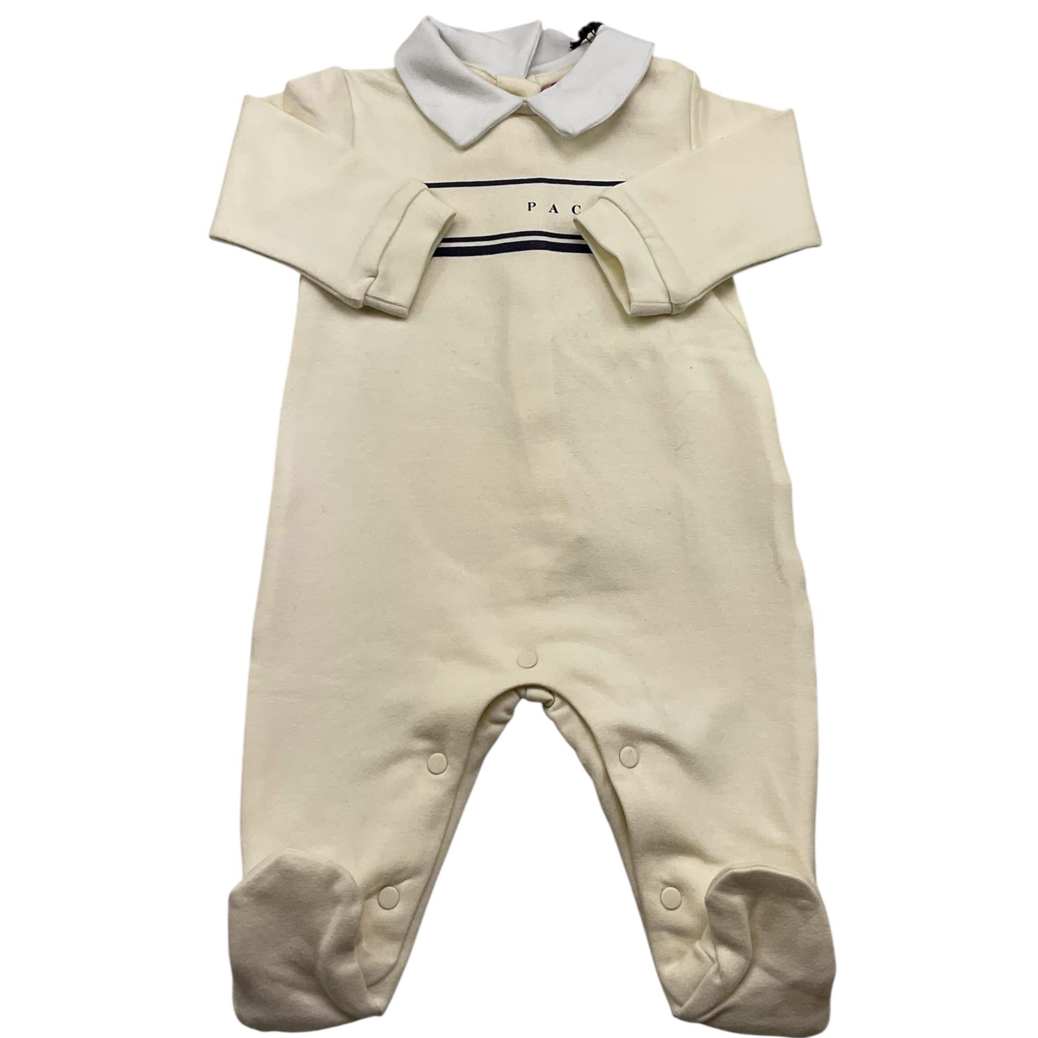 CESARE PACIOTTI tutina manica lunga tinta unita con logo Panna per Neonato TCP5302N PANNA CESARE PACIOTTI 