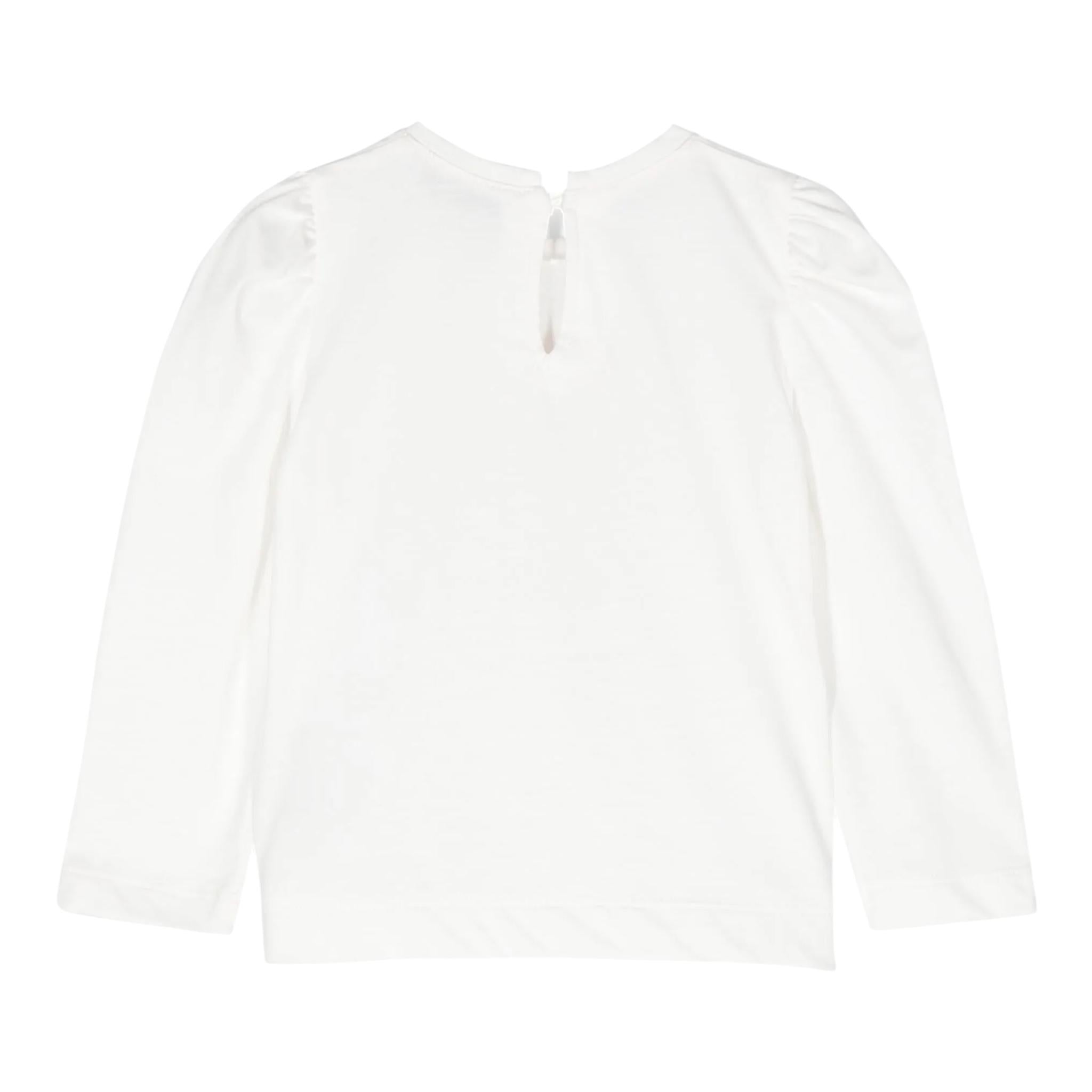 MONNALISA shirt tinta unita cn fiore Bianco per Bambina 37D609 BIANCO MONNALISA 