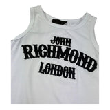 John Richmond Abito Giromanica Tinta Unita Bicolore per Bambina RGP26061VE BIANCO/NERO JOHN RICHMOND 