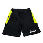 Diadora Bermuda Felpa tinta unita con Stampa Nero per Bambino 0352 NERO DIADORA 