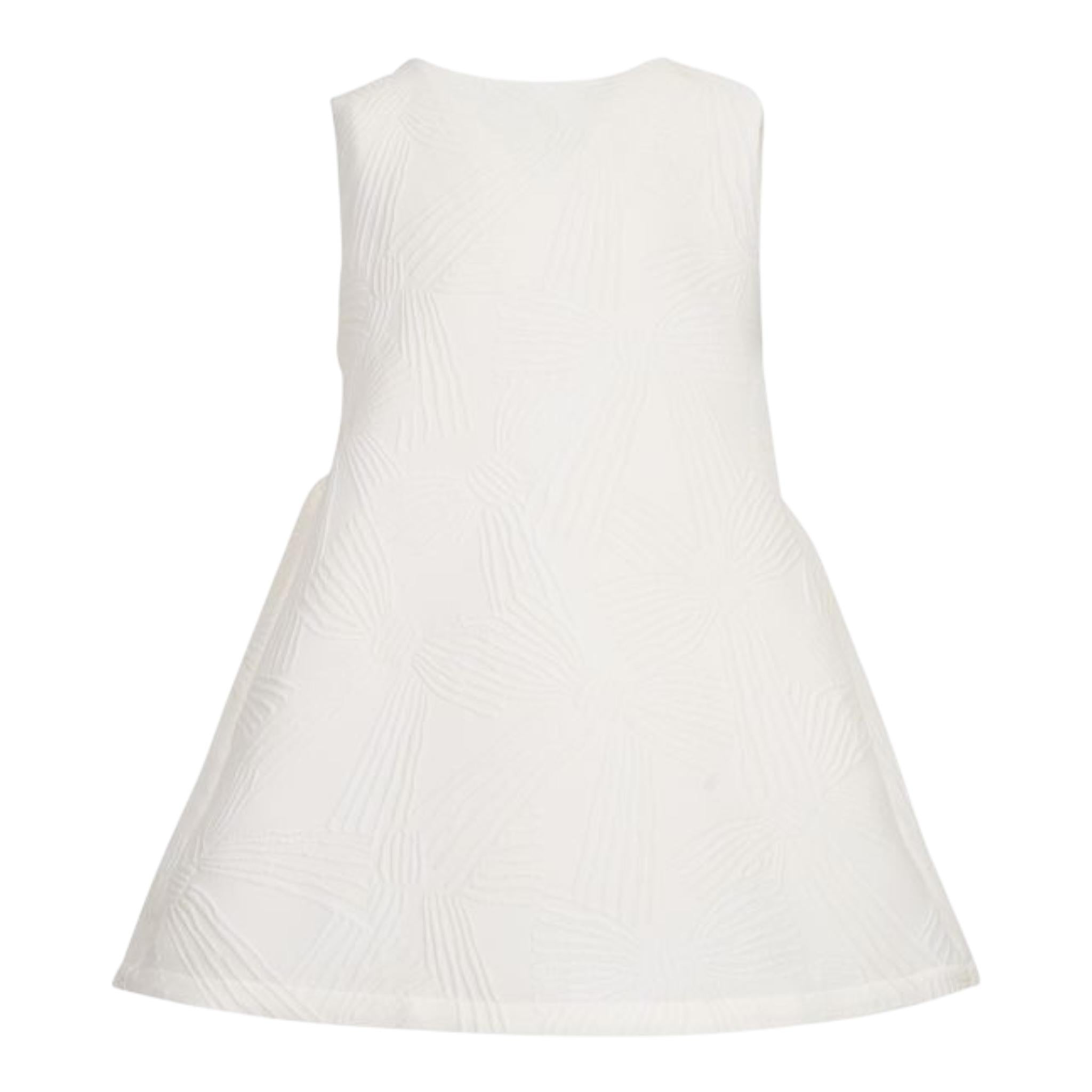 Simonetta Abito Tinta Unita Giromanica con Fiocco per Bambina SW1A82 BIANCO SIMONETTA 