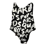 Dsquared2 Costume Intero Tinta Unita Logato Nero Per Bambina