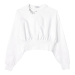 PINKO felpa tinta unita girocollo con applicazioni Bianco per Bambina F4PIJGSW035 BIANCO PINKO 