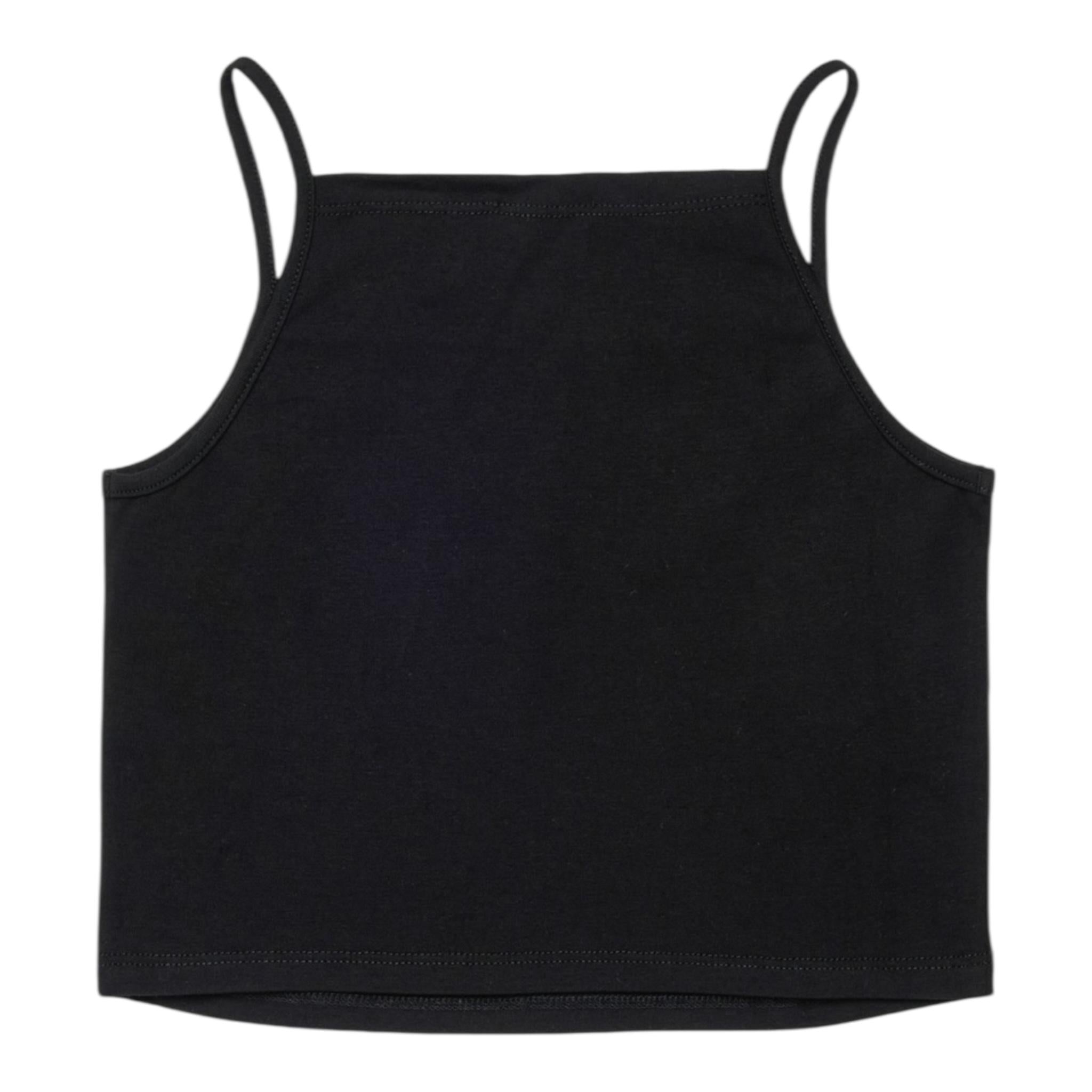 Diesel Canotta Bretelline Tinta Unita con Stampa Brillantinata per Bambina J02201X NERO DIESEL 