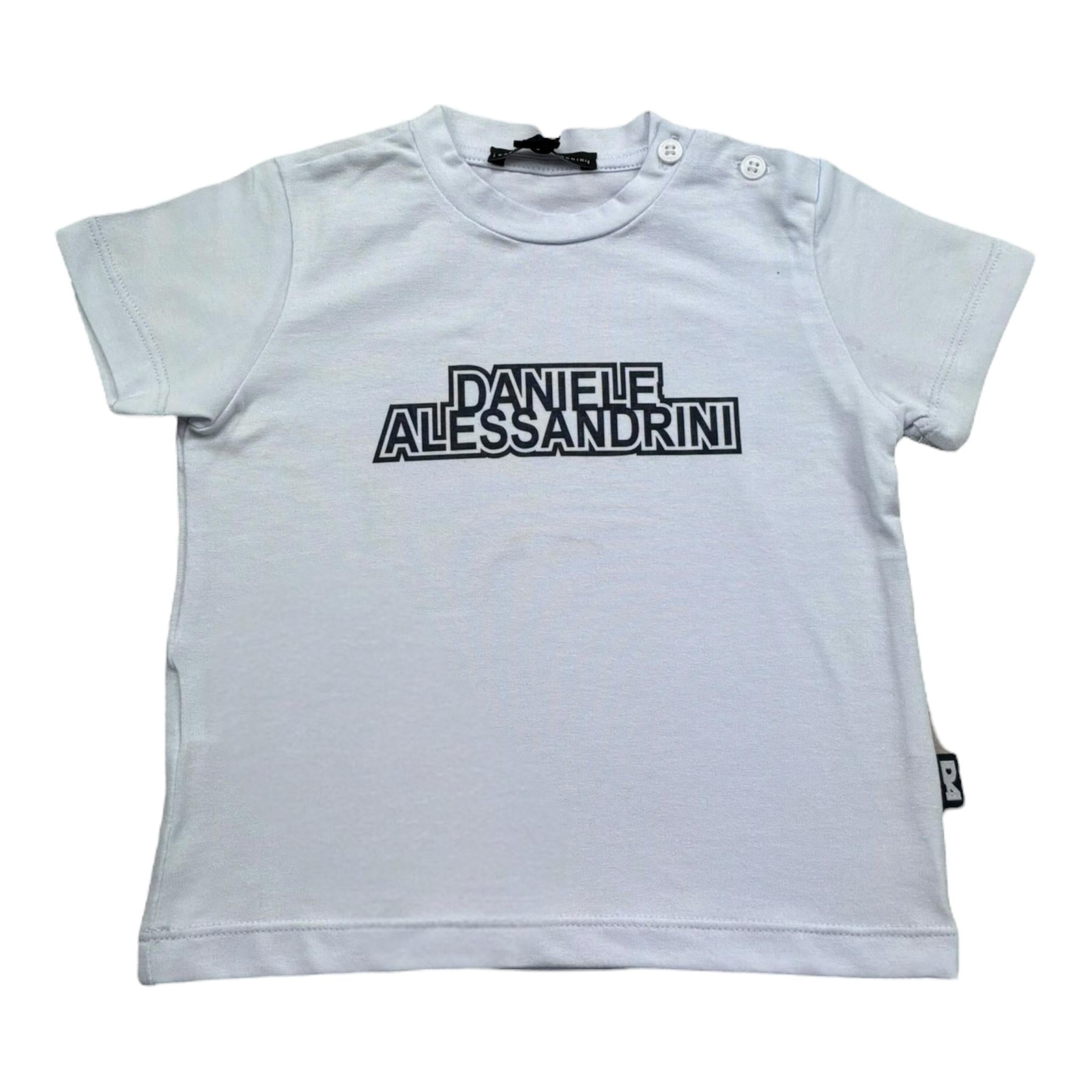 Daniele Alessandrini T-Shirt Girocollo Tinta Unita con Stampa per Neonato 1296M00227 BIANCO DANIELE ALESSANDRINI 