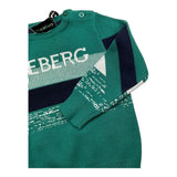 ICEBERG maglia girocollo tinta unita con stampe in contrasto Verde per Bambino MGICE5301BX VERDE ICEBERG 
