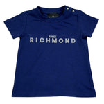 John Richmond T-Shirt Girocollo Tinta Unita con Stampa per Neonato RIP26002TS BLU JOHN RICHMOND 