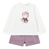 MAYORAL completo 2pz short-shirt bicolore Bianco/rosa per Neonata 2253X BIANCO/ROSA MAYORAL 