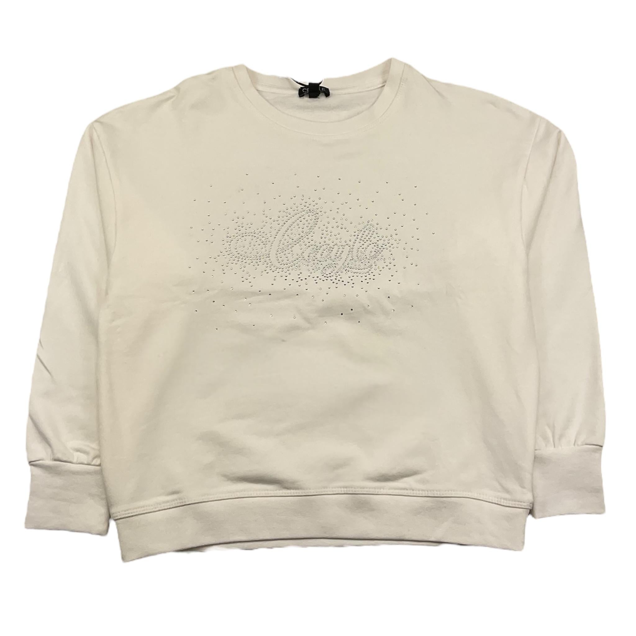 CECYLE felpa chiusa girocollo tinta unita con brillantini Panna per Bambina BY1859 PANNA CECYLE 