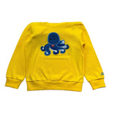 Saint Barth Felpa Tinta Unita con Stampa E Cappuccio per Bambino 01123L GIALLO SAINT BARTH 