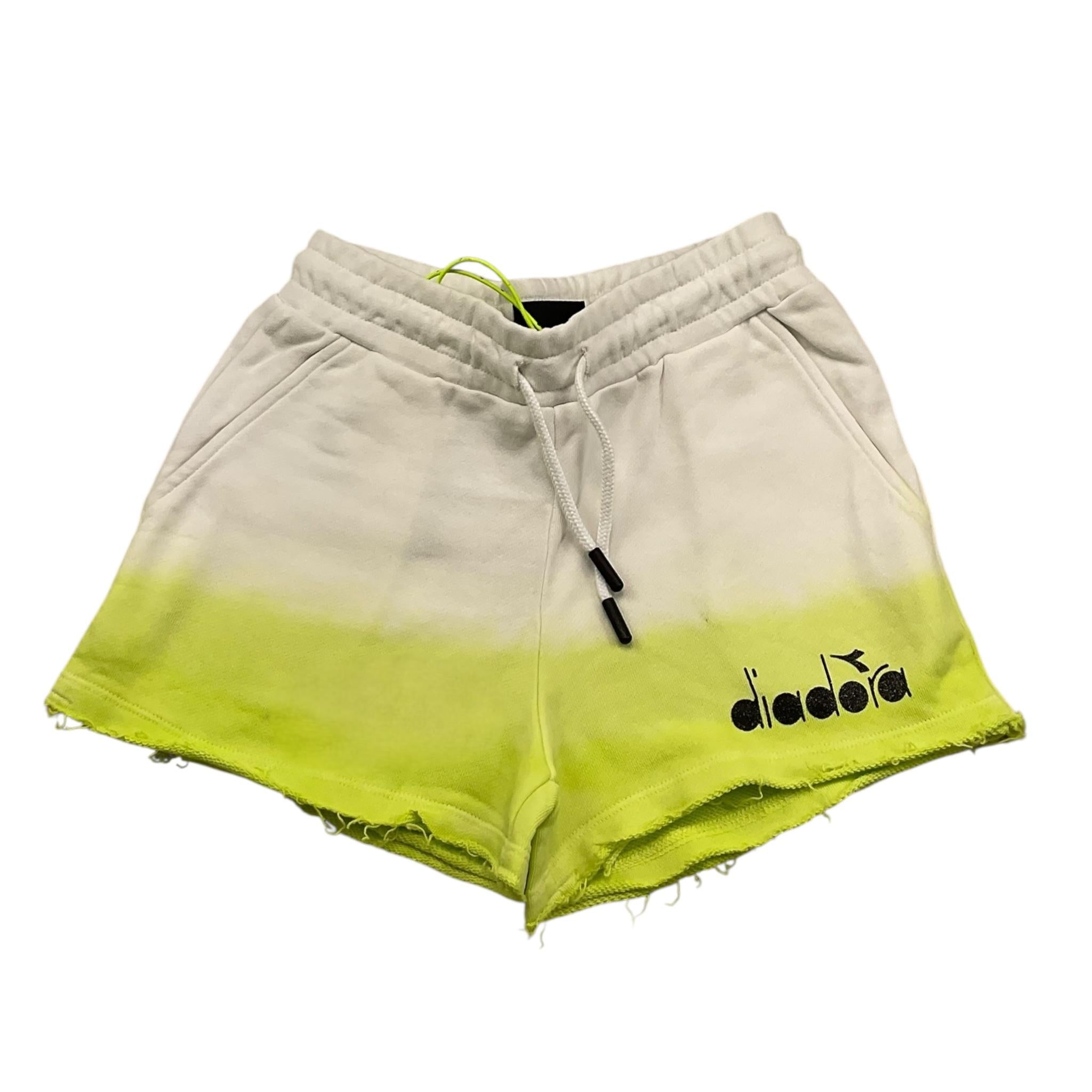 Diadora Short Felpa Bicolore con Elastico In Vita per Bambina S4DIJGSH115 BIANCO/VERDE DIADORA 