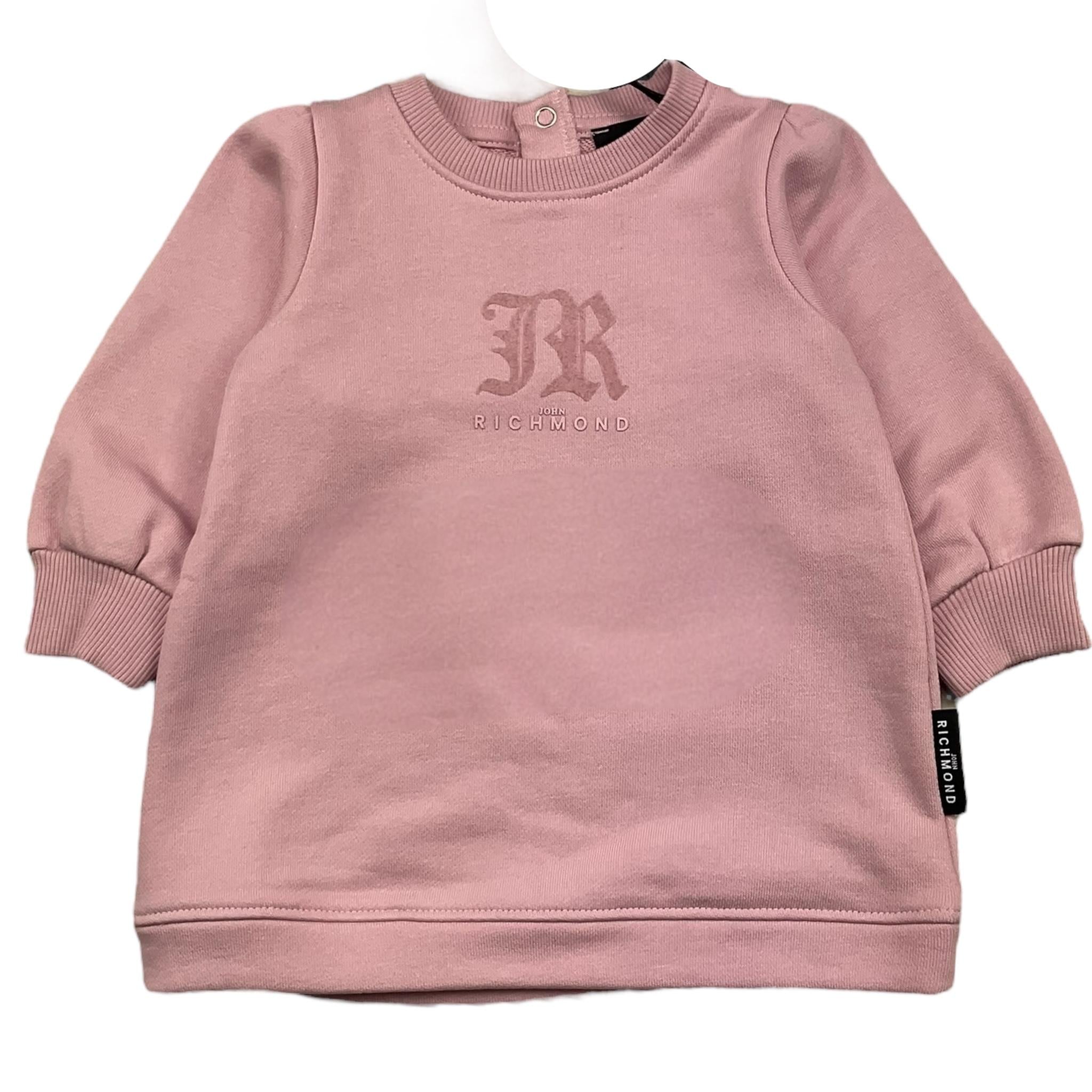 JOHN RICHMOND abito manica lunga tinta unita con logo Rosa per Neonata RIA25019VEA ROSA JOHN RICHMOND 