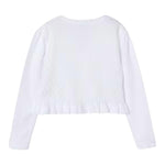Mayoral Cardigan Tinta Unita con Ricami per Bambina 3354 BIANCO MAYORAL 