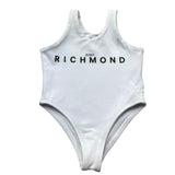 John Richmond Costume Intero Tinta Unita con Logo per Neonata RIP26039CO BIANCO JOHN RICHMOND 
