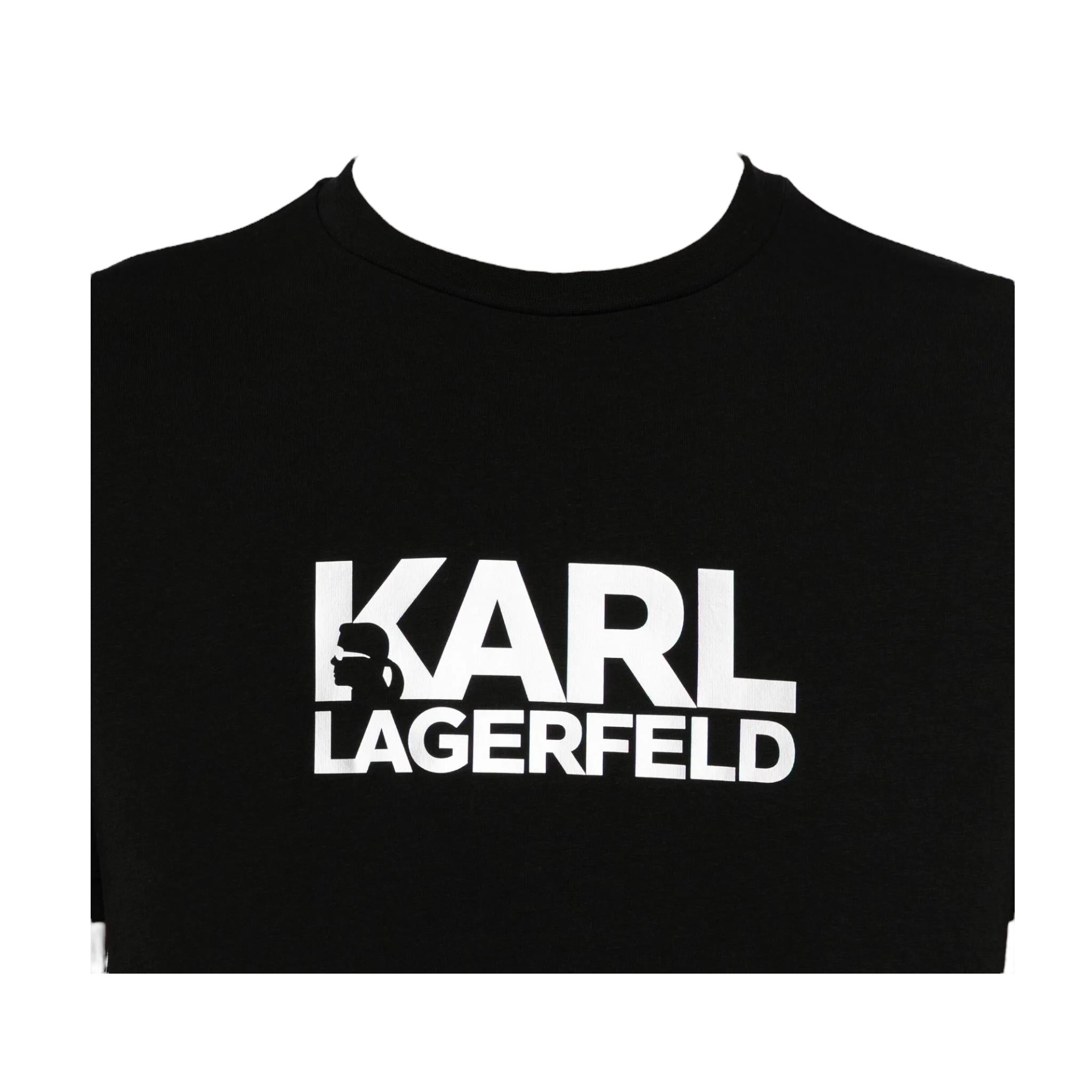 Karl Lagerfeld T-Shirt Girocollo Tinta Unita con Logo per Neonato Z30435N NERO KARL LAGERFELD 