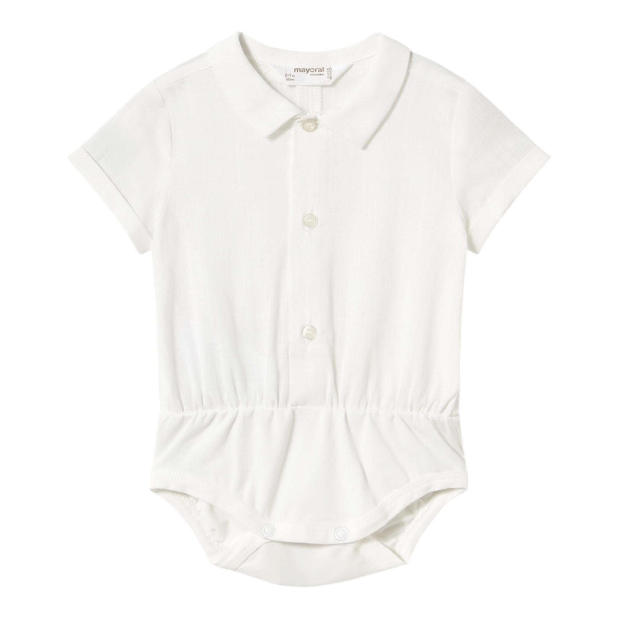 Mayoral Camicia Body Mezza Manica Tinta Unita per Neonato 1796 PANNA MAYORAL 