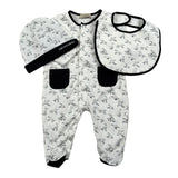 Trussardi Set 3 Pezzi Tutina-Cappello-Bvetta per Neonato TLP26003TU BIANCO TRUSSARDI 