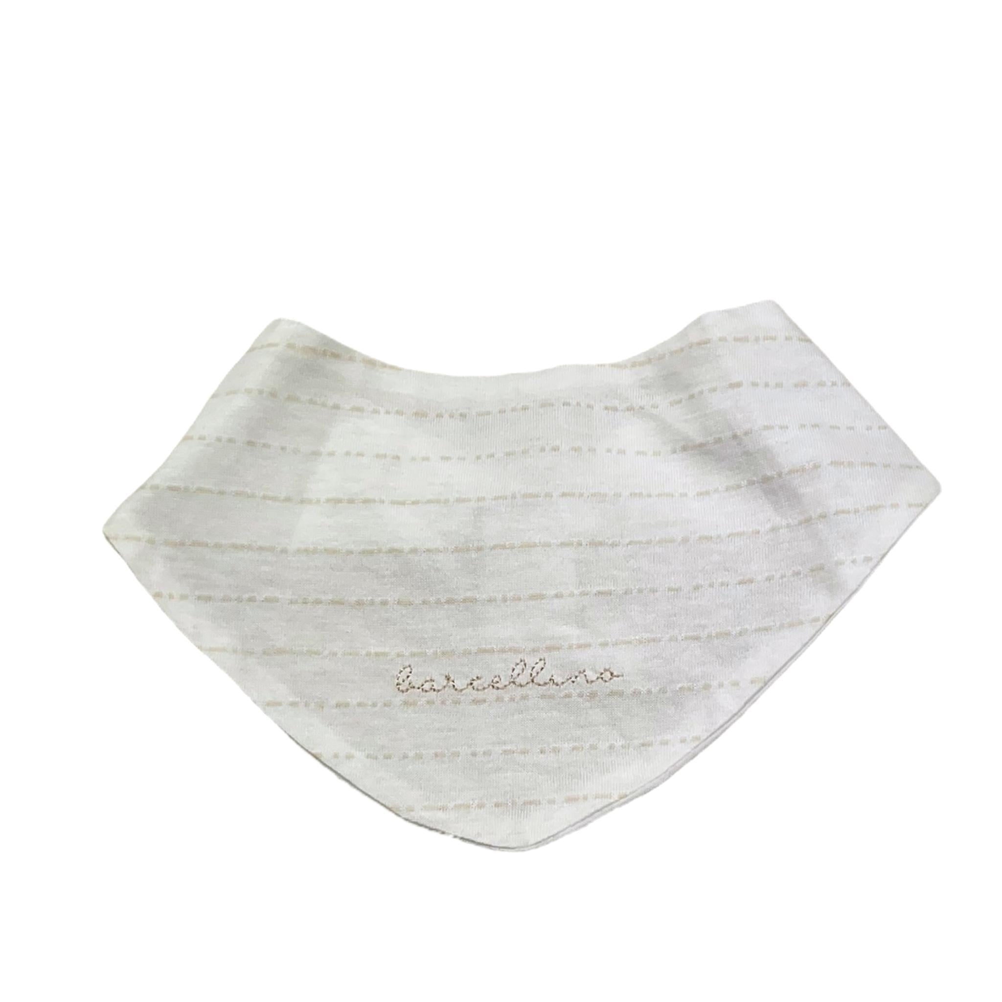 Barcellino Bavetta Tinta Unita con Stampa per Neonato 9356 BIANCO BARCELLINO 