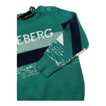 ICEBERG maglia girocollo tinta unita con stampe in contrasto Verde per Neonato MGICE5301BNX VERDE ICEBERG 
