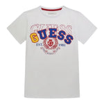 Guess T-Shirt Girocollo Tinta Unita con Stampa per Bambino L5RI02K8HM4 BIANCO GUESS 
