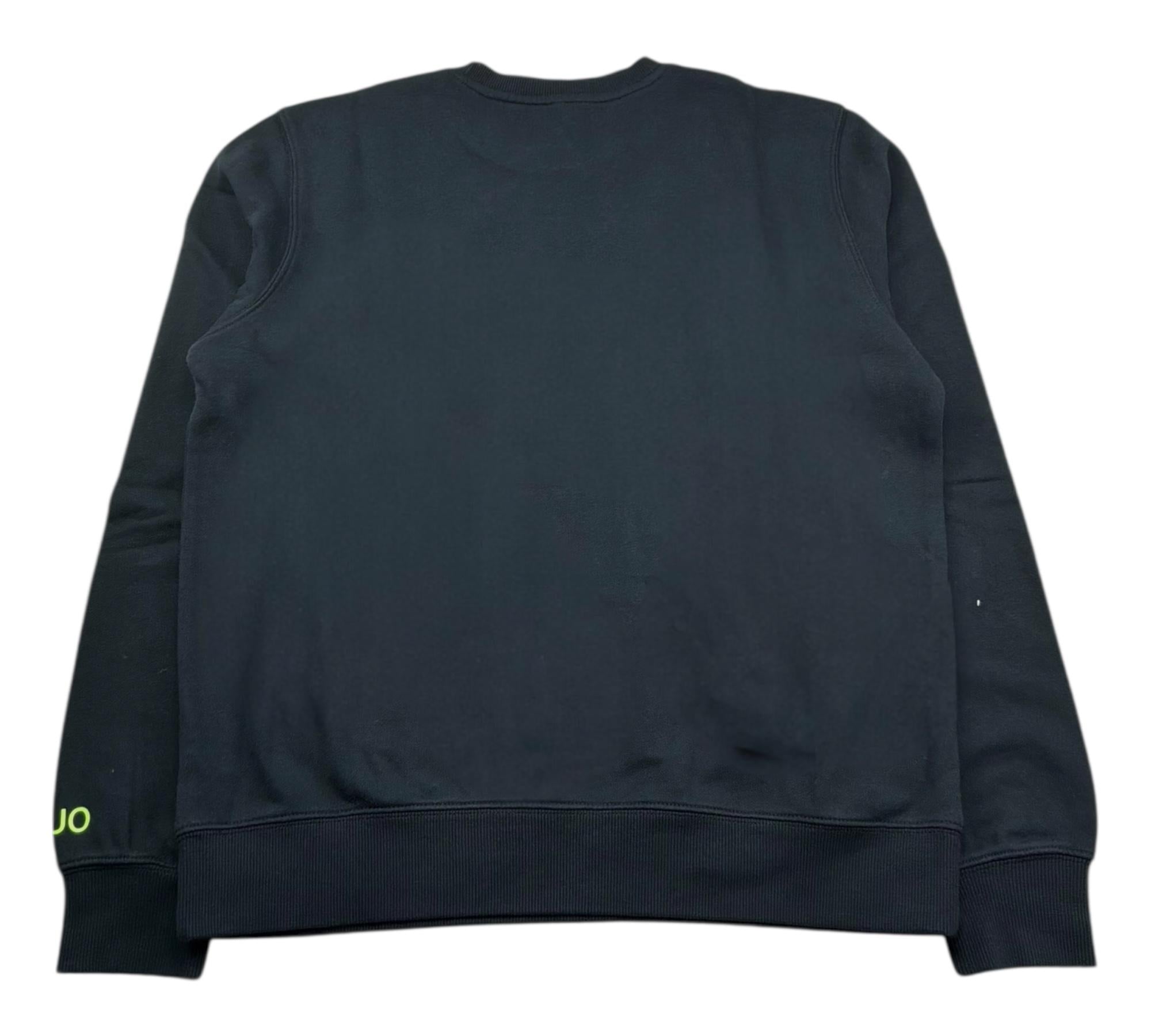 Sun68 Felpa Chiusa Girocollo Tinta Unita con Logo per Bambino F31310 NERO SUN68 