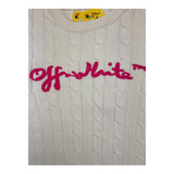 Off-White Gilet Tinta Unita Con Stampa Bianco Per Bambina