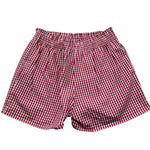 Saint Barth Short Fantasia Quadretti con Elastico In Vita per Bambina MEAVE ROSSO SAINT BARTH 